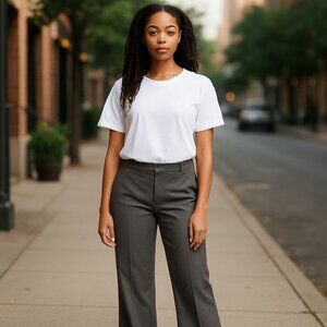 Lafayette 148 NY Gray Wool Career Trousers Size 6—Tailored, Modern, Elevated
